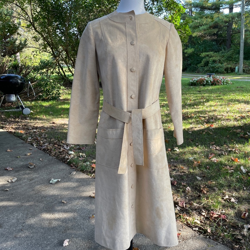 Vintage Faux Suede Coat POSH by Jay Anderson 1990s Duster, Small/Medium
